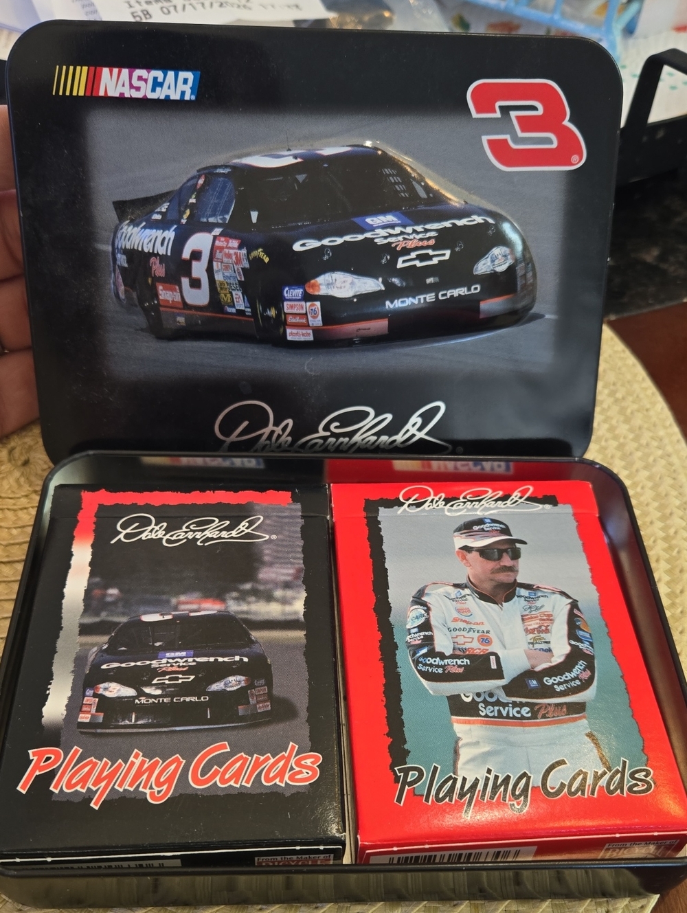 NASCAR Dale Earnhardt Black & Red Playing Cards - Official Racing Deck W/tin